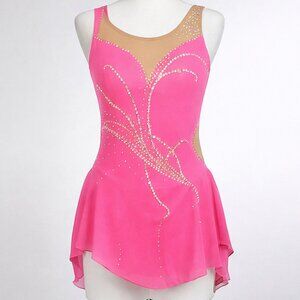 Sharene Designs Style 7253 Girls pink figure skating dress size Large size 12